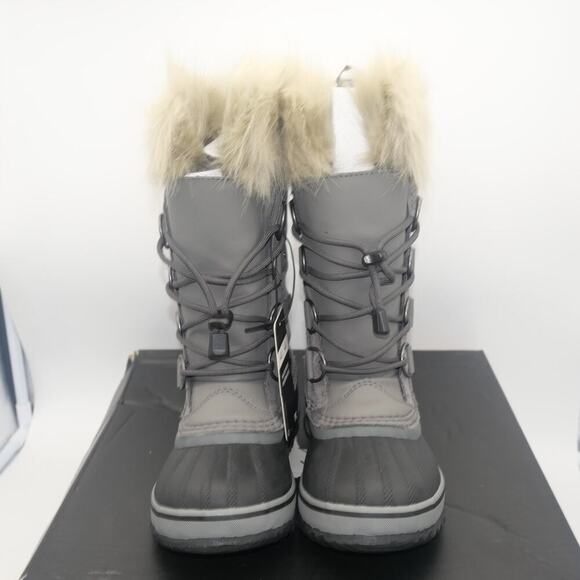 NEW Sorel Joan of Artic Snow Winter Waterproof Boots Leather Gray Youth Girl's 1 - Picture 7 of 8